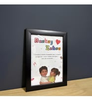 Çocukluk Fotoğraf Birleştirme, Çerçeve, Kişiye Özel, Konsept, Sevgiili Arkadaş Hediye (15x21) (Siyah)