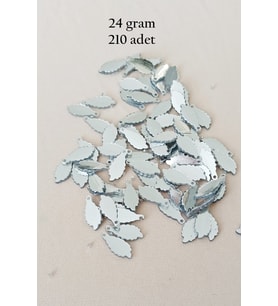 Oya Abiye Bileklik Kolye Pleksi Metalik Plastik Pul Gümüş Renk 24 gram 210 adet - BNC572
