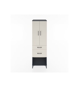 Hyperion Dolap 3 Raflı 2 Çekmeceli 2 Kapaklı 60x44x195 Antrasit-Aytaşı