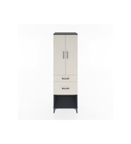 Hyperion Dolap 3 Raflı 2 Çekmeceli 2 Kapaklı 60x44x195 Antrasit-Aytaşı