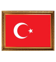 YALDIZLI ÇERÇEVELİ TÜRK BAYRAĞI - 35x50cm