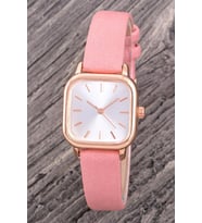 Kadın Genç Kız Kol Saati Pembe Renk Minimal Deri Kordonlu Gold Kasa ST-304362