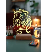 ASLAN 3D 16 RENK GECE LAMBASI