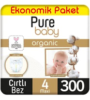 Pure Baby Organik Bebek Bezi Ekonomik Paket 4 Beden 100x3 300 Adet
