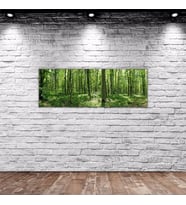 BK Home Orman Manzaralı Panorama Kanvas Tablo 100x35cm-1