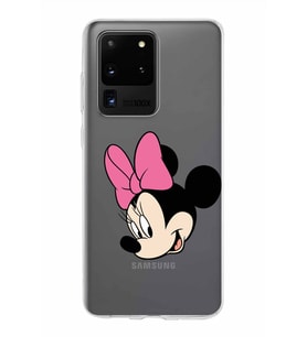 Samsung Galaxy S20 Ultra Kapak Minnie Mouse Tasarımlı Şeffaf Silikon Kılıf