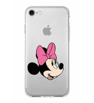 Apple iPhone 8 Uyumlu Kapak Minnie Mouse Tasarımlı Şeffaf Silikon Kılıf