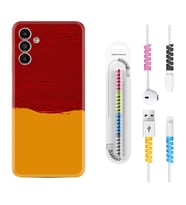 Samsung A23 A31 A32 A50 A51 A52 A53 A70 Kılıf Kablo Koruma Spiral Silikon Sarı Kırmızı Boya 1708