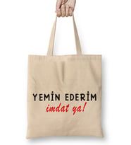 Yemin Ederim imdat Ya Bez Çanta Uzun Saplı