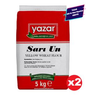 Yazar Taş Değirmende Öğütülmüş Sarı Un 5 Kg X 2 Paket