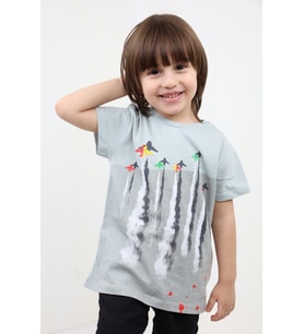 Toontoy Erkek Çocuk Baskılı Tişört (Yeşil)