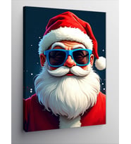 Kanvas Tablo Noel Baba Gözlükleriyle