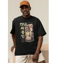 Solo Leveling Choi Jong-In Baskılı Unisex Oversize Anime Karakter Tişört