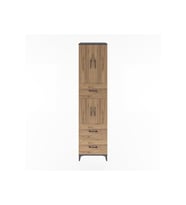 Hyperion Dolap 3 Raflı 3 Çekmeceli 4 Kapaklı 60x44x243 Antrasit-Çam
