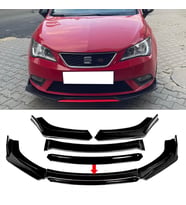Seat Leon Mk3 Siyah Renkli Şeritli Dilli Ön Lip 4 Prç Parlak Siyah ABS