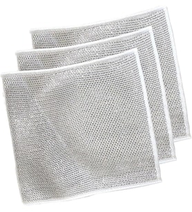 Bulaşık Ovma Ovalama Yanmış Yağ Ağır Kir Bezi Teli Telli Bez - 20x20 Cm. - 3 Adetlik Paket