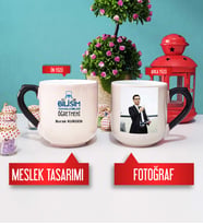 Bilişim Teknolojileri Öğretmeni Hediye Kupa Bardak Oval Sihirli Fotoğraflı