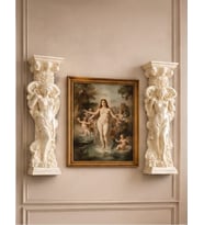 2'li 40 Cm Antik İşlemeli 3 Boyutlu Duvar Heykeli Seti Antik Roma Yunan Heykel Seti