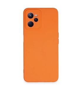 Realme C35 Kılıf Nano İçi Kadife Silikon - Turuncu