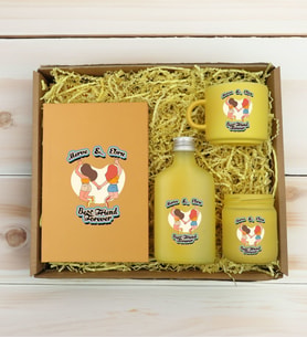BK Gift Kişiye Özel İsimli DTF Best Friend Temalı Sarı Defter & Kahve Fincanı & Kolonya & Mum Hediye Seti-6, Arkadaşa Hediye, Doğum Günü Hediyesi