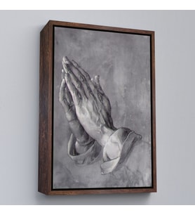 Çerçeveli Dua Eden Eller Tablosu, Albrecht Dürer Praying Hands (Kahverengi)