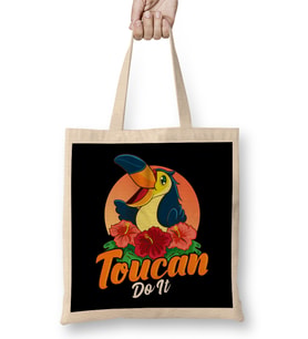 Toucan Do It Funny You Can Do It Pun Bird Obsessed Bez Çanta Uzun Saplı