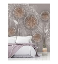 Dreamwall Hindiba Çiçeği Desenli Kumaş Dokulu Sağlıklı Tekstil Duvar Kağıdı (Çok Renkli)