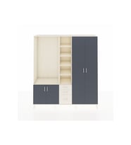 Hyperion Dolap 13 Raflı 3 Çekmeceli 4 Kapaklı 220x44x243 Aytaşı-Antrasit/Aytaşı
