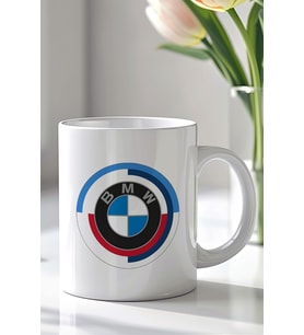 BMW Tasarımlı 330ml Baskılı Beyaz Seramik Kupa Bardak