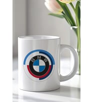 BMW Tasarımlı 330ml Baskılı Beyaz Seramik Kupa Bardak