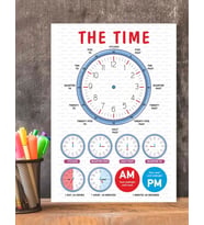 The Time-saat Kaç ingilizce Çocuk Eğitim Tekli Pvc 21x30 Cm