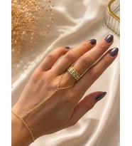 Baklava Desen Gold Yüzük