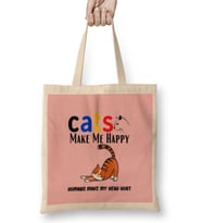 Cat Funny Cat Lover Gifts For Women Men Kids Bez Çanta Uzun Saplı