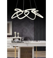 Kardelen 3 Renkli Beyaz Çilek4 Sarkıt Modern Ledli Avize