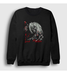 Presmono Unisex Siyah Blood Iron Maiden Sweatshirt 85491tt
