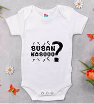 BK Kids Buban Nabüüü Tasarımlı Beyaz Bebek Body Zıbın-1