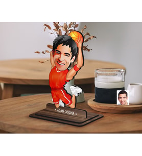 BK Gift Kişiye Özel Basketbol Karikatürlü Ahşap Biblo-4 , Arkadaşa Hediye , Sevgiliye Hediye, Kişiye Özel Biblolar
