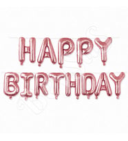 Happy Birthday Folyo Banner Pembe