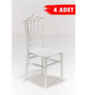 4 Adet Artemis Beyaz Sandalye / Balkon-Bahçe-Mutfak