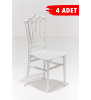 4 Adet Artemis Beyaz Sandalye / Balkon-Bahçe-Mutfak