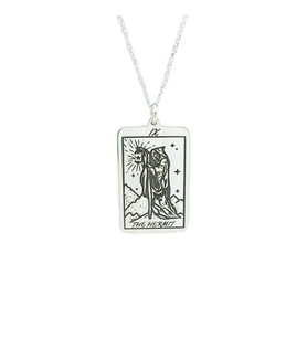 Gümüş  The Hermit Tarot Kolye