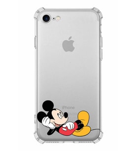 Apple iPhone SE 2022 Uyumlu Köşe Korumalı Antişok  Kapak Mickey Mouse Tasarımlı Şeffaf  Kılıf