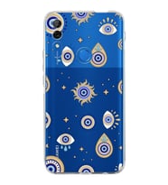 PrintiFy Huawei P Smart Z ile Uyumlu Nazar Boncuğu 5  Kamera Korumalı Şeffaf Silikon Kılıf