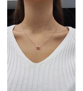Kelebek Lazer Mineli Minimal Kolye (Karışık)