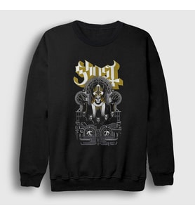 Presmono Unisex Siyah Kingdom Ghost Sweatshirt 51953tt