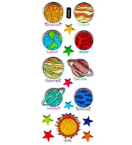 Sticker Kabartmalı Sticker Defter, Planlayıcı Etiket (cb454) 16x7 cm- Güneş Sistemi Gezegen