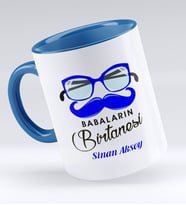 BK Gift Kişiye Özel Babaların Bir Tanesi Tasarımlı Mavi Kupa Bardak - Model 1