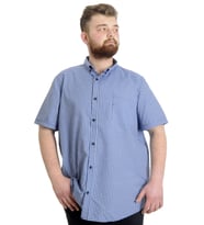 Mode XL Büyük Beden Erkek Gömlek Ekose Kısa Kollu 23301 Siyah