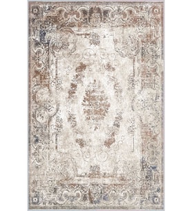 Eliana Home Baskılı, Yıkanabilir Kaymaz Taban Salon Halısı LNA0345 100x150 cm (Bej)