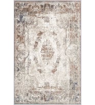 Eliana Home Baskılı, Yıkanabilir Kaymaz Taban Salon Halısı LNA0345 100x150 cm (Bej)
